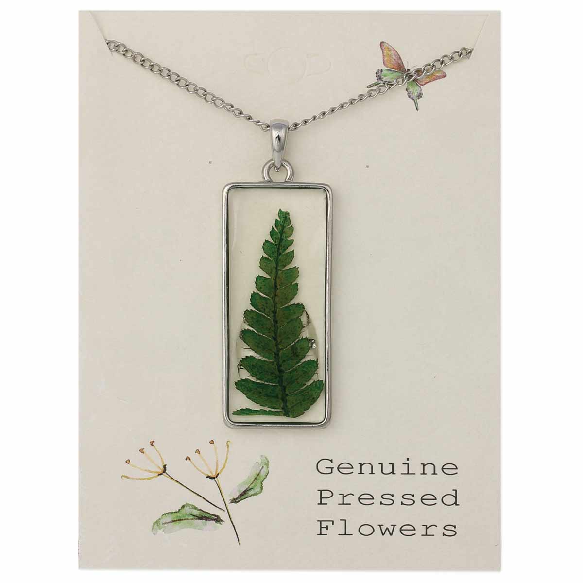 Wholesale Cottage Floral Dried Fern Necklace for your store - Faire