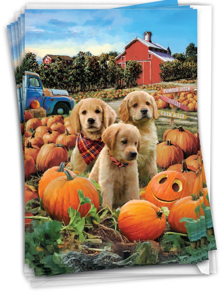 12 Tarjetas de Felicitación Divertidas de Halloween - Cachorros de Calabaza - Granja para venta al por mayor de NobleWorks