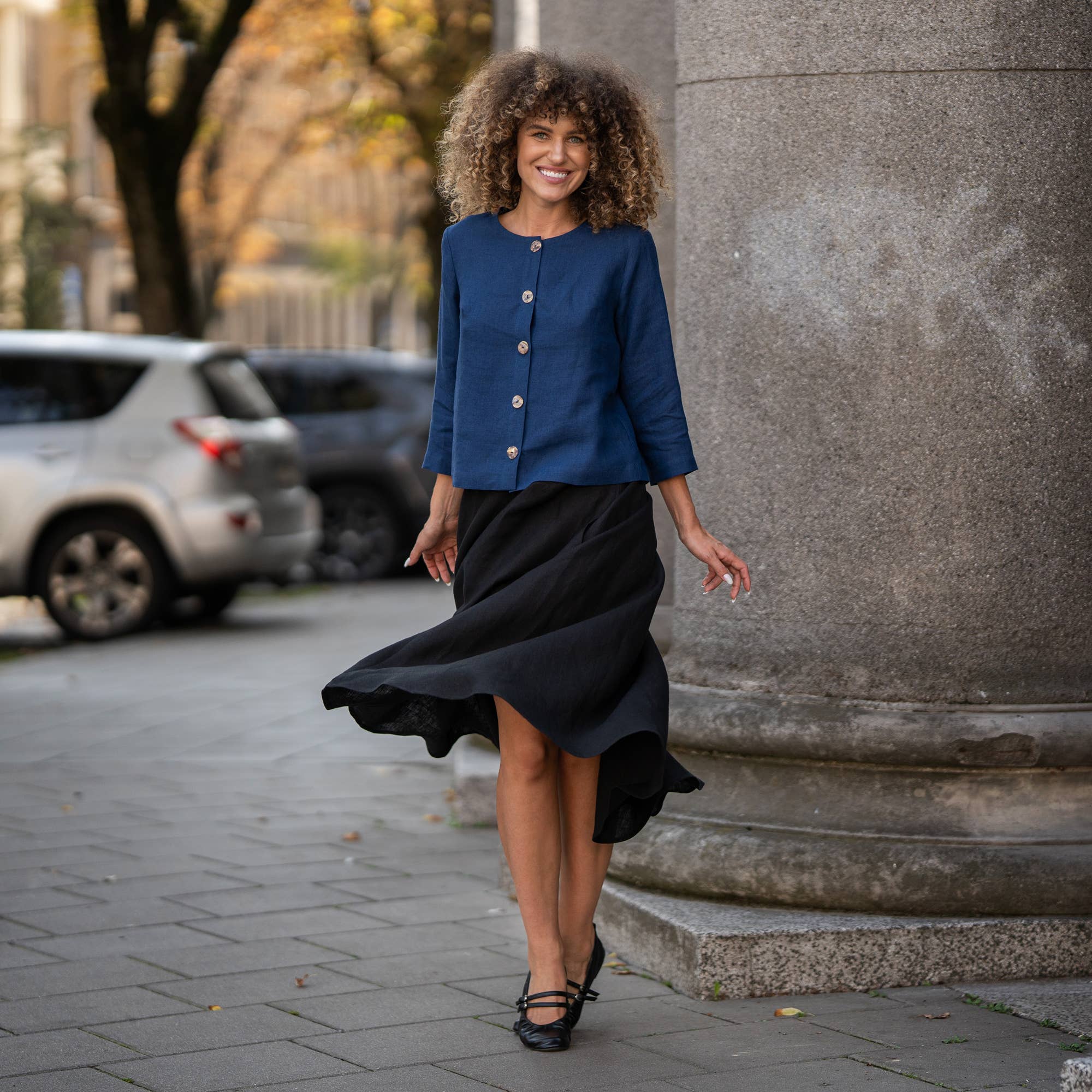 menique - Vendita all'ingrosso Giacca - Donna - Giacca Cardigan in Lino con Bottoni Alice - Blazer in Lino9