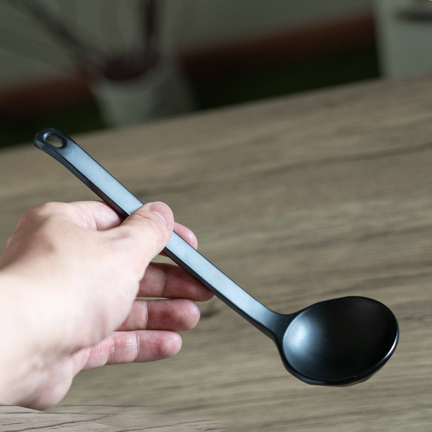 Urban Tokyo - Wholesale Kitchen Spoon - 8.5"L Ladle Spoon Matte Black Melamine (50/300)3