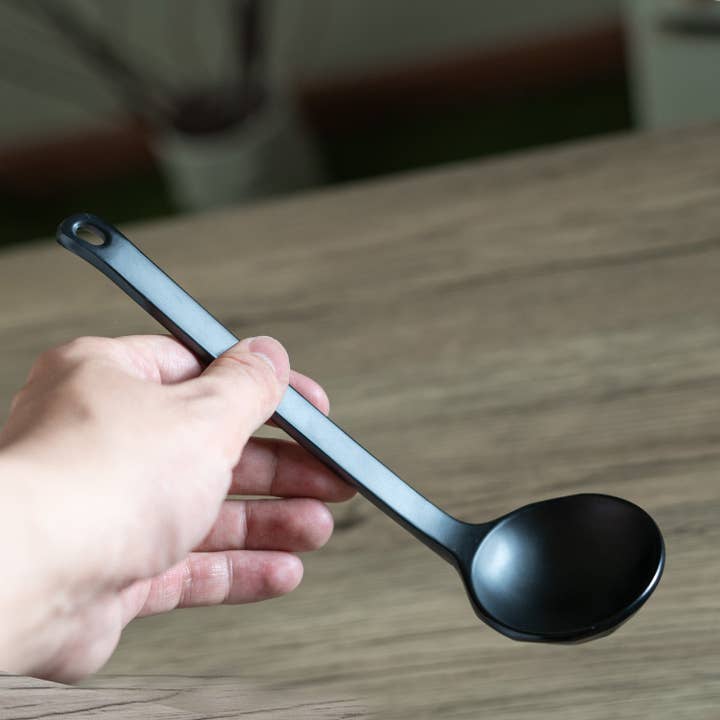 Urban Tokyo - Wholesale Kitchen Spoon - 8.5"L Ladle Spoon Matte Black Melamine (50/300)3