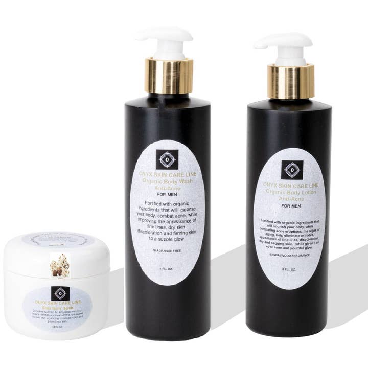 ANTI-ACNE THREE STEP SYSTEM for MEN with Lavender Fragrance for wholesale by Onyx Skin Care Line