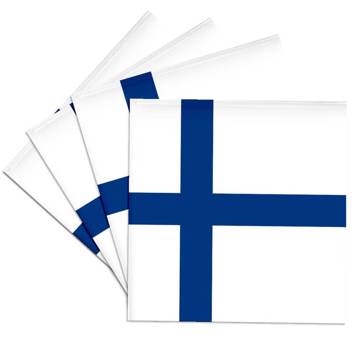 3dRose - Wholesale Onderzetters - 3dRose, Vlag van Finland - Finse blauwe Noordse kruis op wit - Scandinavisch kruis - Europa Scandinavië wereld, Onderzetter