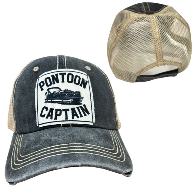 dkhandmade - Wholesale Trucker Hat - Unisex - PONTOON CAPTAIN | UNISEX HAT | DISTRESSED2