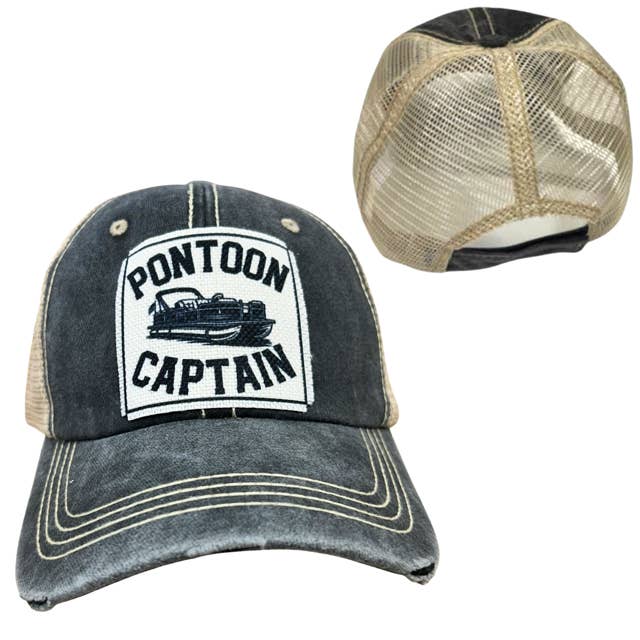 dkhandmade - Wholesale Trucker Hat - Unisex - PONTOON CAPTAIN | UNISEX HAT | DISTRESSED2