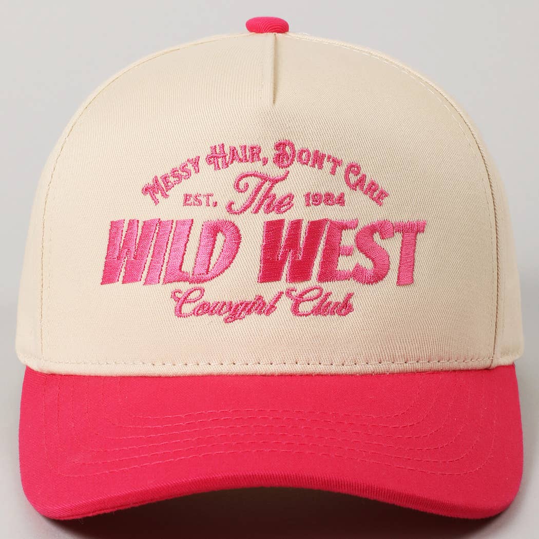 Fashion City - Vente Casquette de camionneur – femme - Chapeau brodé du club de cowgirls du Far West aux cheveux en bataille25