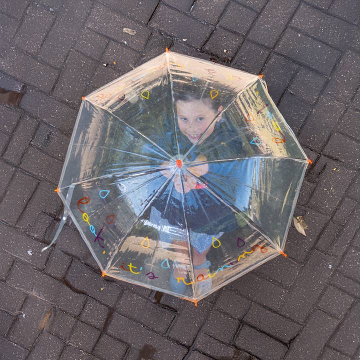 Fisura - Wholesale Umbrella - Kids - Transparent children's umbrella "look, it's raining!"1