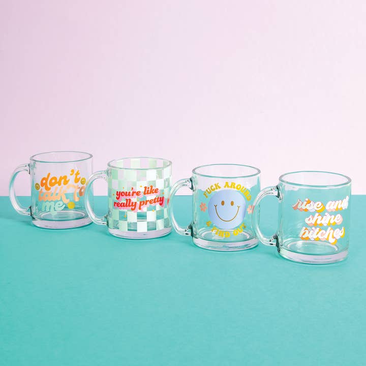 Talking Out of Turn - Wholesale Coffee Mug - New! Clear Glass Mugs (Topseller!)