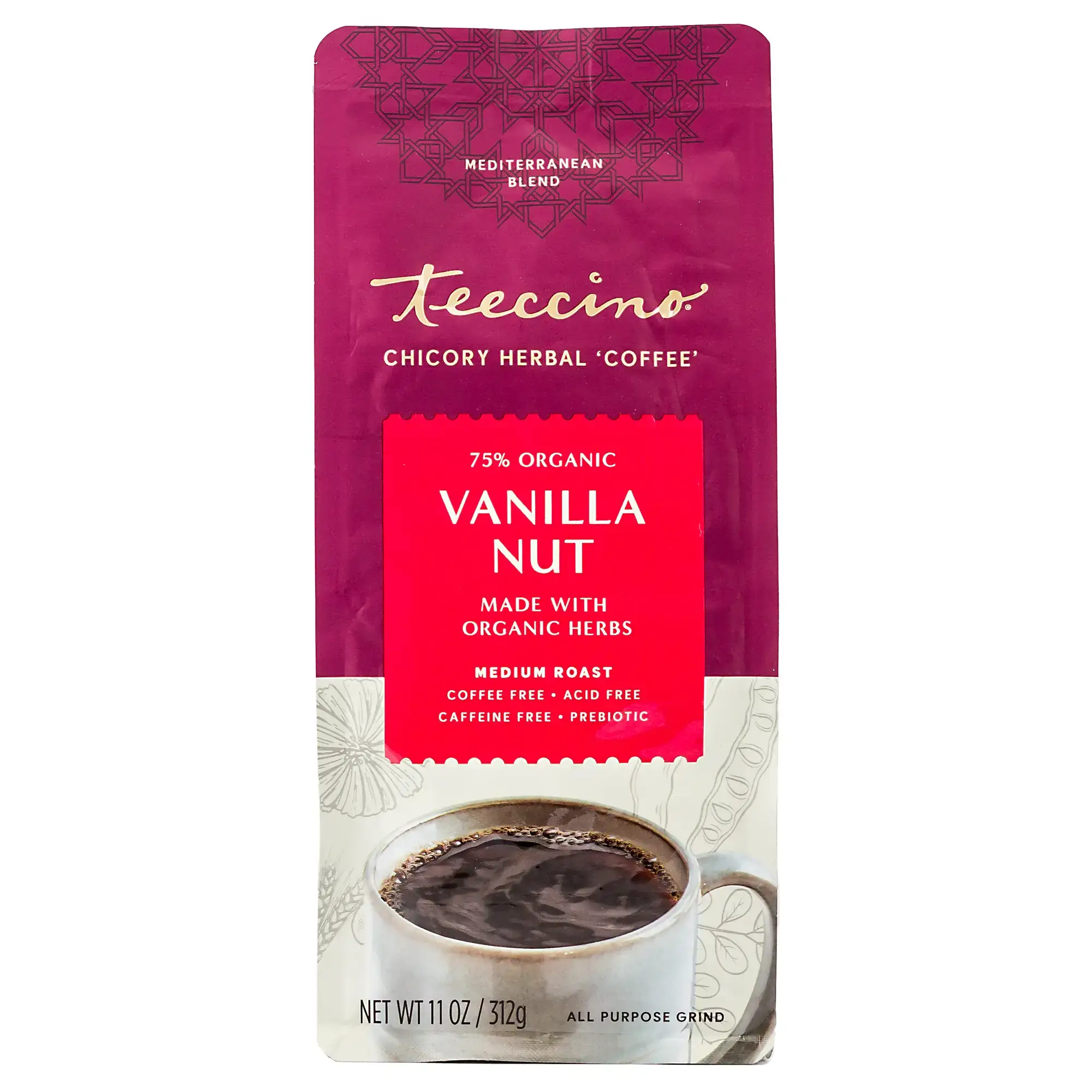Teeccino - Wholesale Ground Coffee - Vanilla Nut Chicory Herbal Coffee- 75% Organic1