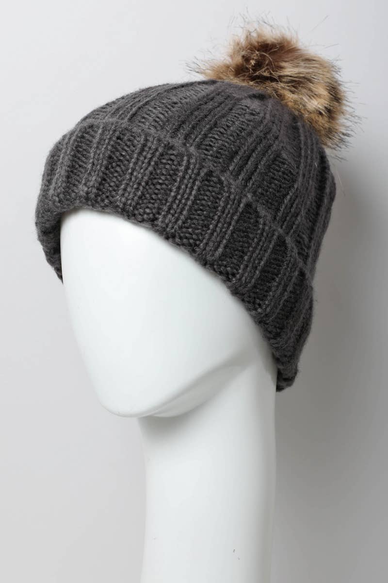 Leto Accessories - Wholesale Beanie - Women's - Winter-Ready Ribbed Faux Fur Beanie 🧶 – Wholesale Supplier1