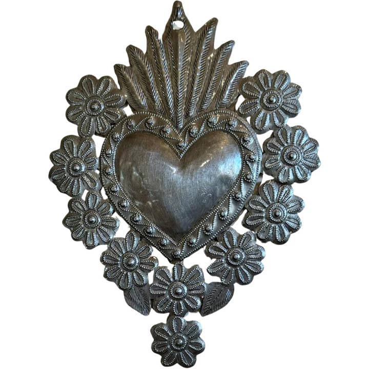 Haiti Fair Trade~ It's Cactus - Wholesale Wall Accent - 7" x 10.25" Flaming Sacred Heart, Milagro, Flaming Heart (Copy)1