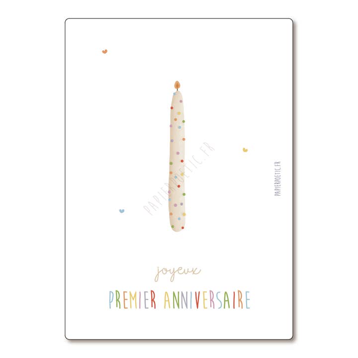 Postcard / Card "First Birthday Candle" for wholesale by Papier Poetic