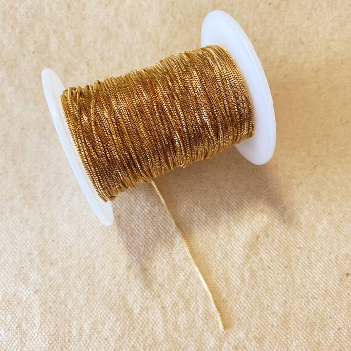 GoldFi - Wholesale Craft Supplies - 14k Gold Filled Unfinished 0.75mm Box Chain By the Foot