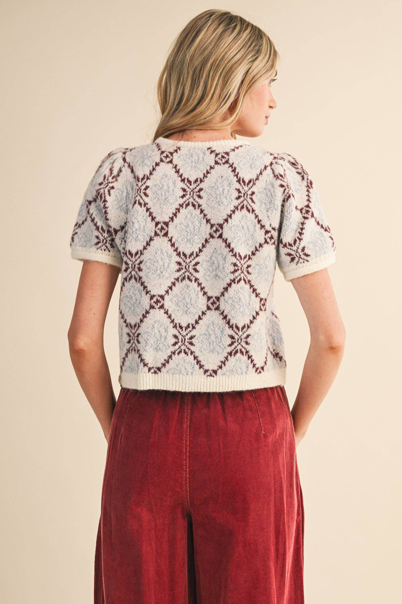 &MERCI - Wholesale Cardigan - Women's - FLORAL SHORT SLEEVE SWEATER CARDIGAN MSW112583