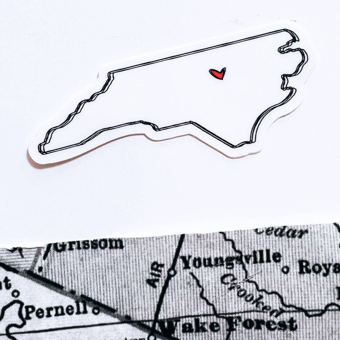 Positively North Carolina - Wholesale Sticker - North Carolina Heart Travel & Road Trip Stickers1