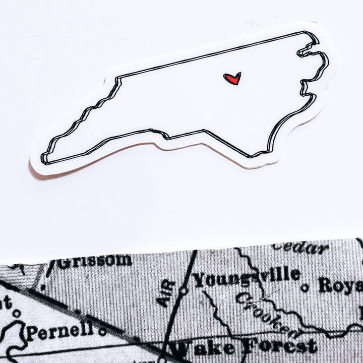 Positively North Carolina - Wholesale Sticker - North Carolina Heart Travel & Road Trip Stickers1