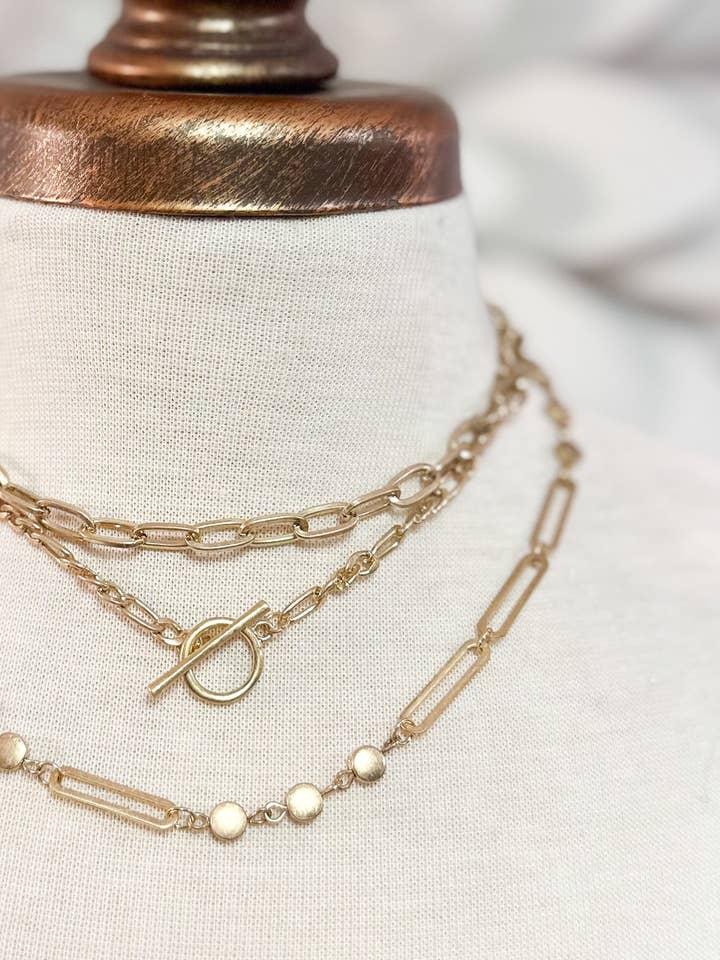 Flerlags kædehalskæde W Toggle for engroshandel hos Nette Road Wholesale