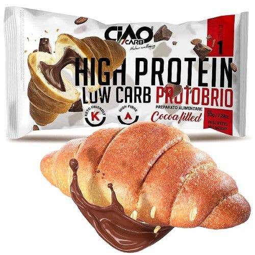 Low Carb Goodies - Wholesale Cookie - PROTOBRIO Chocolate-Filled Keto Croissant 65g. Only 6 carbons1