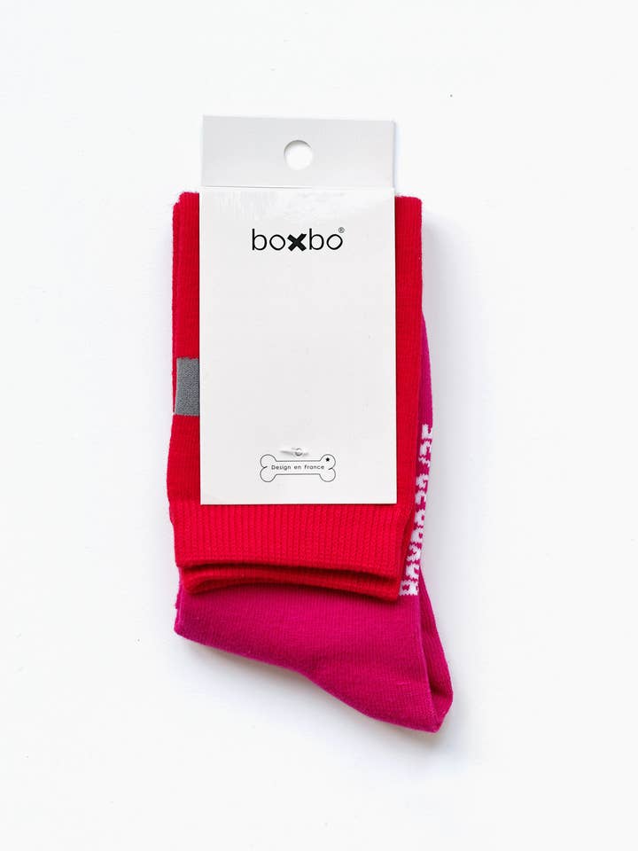 BOXBO - Wholesale Socks - Kids - Chaussettes hautes Wistiti Rouge1