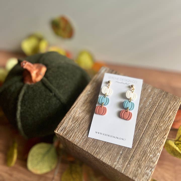 Serene Design Co. - Wholesale Dangle Earrings - Pumpkin Trio Dangles2
