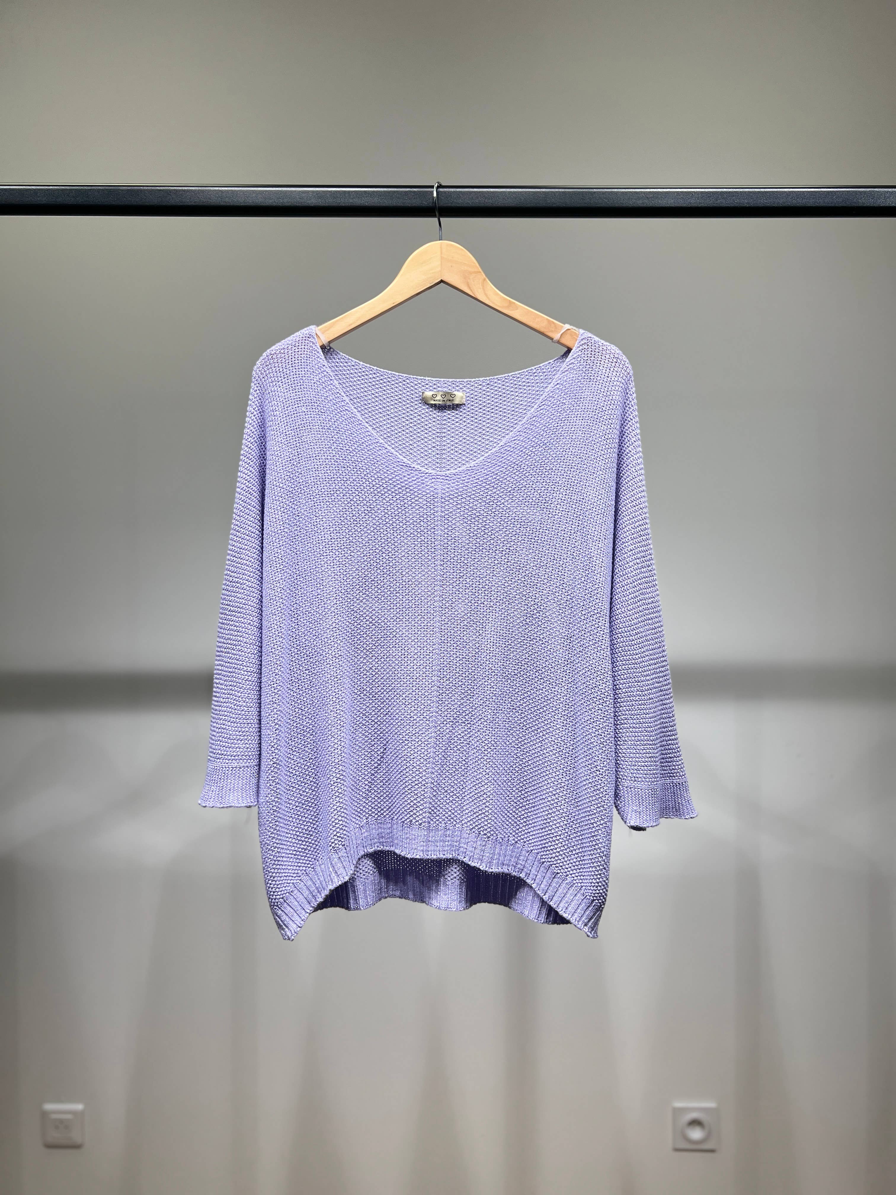 L'Emotion - Wholesale Knit Sweater - Women's - Modal Shiny Thread V-Neck Knitted Sweater11