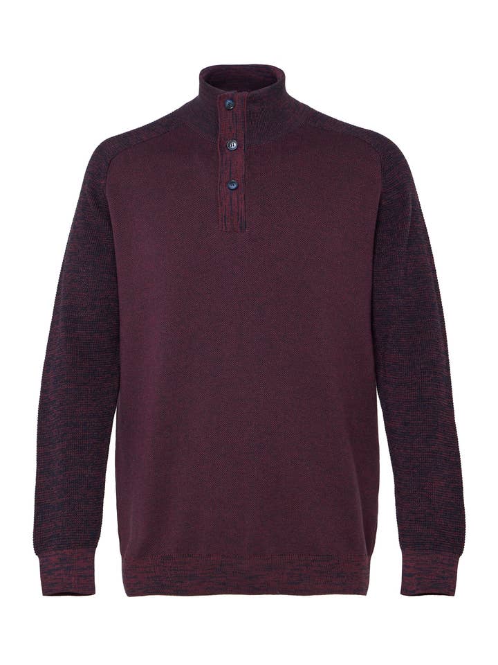Bordeaux Raglan Kvartzip Tröja för wholesale av American Heritage