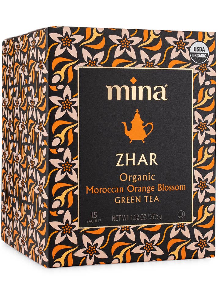 15ct Zhar Organic Moroccan Orange Blossom Green Tea for wholesale by Mina