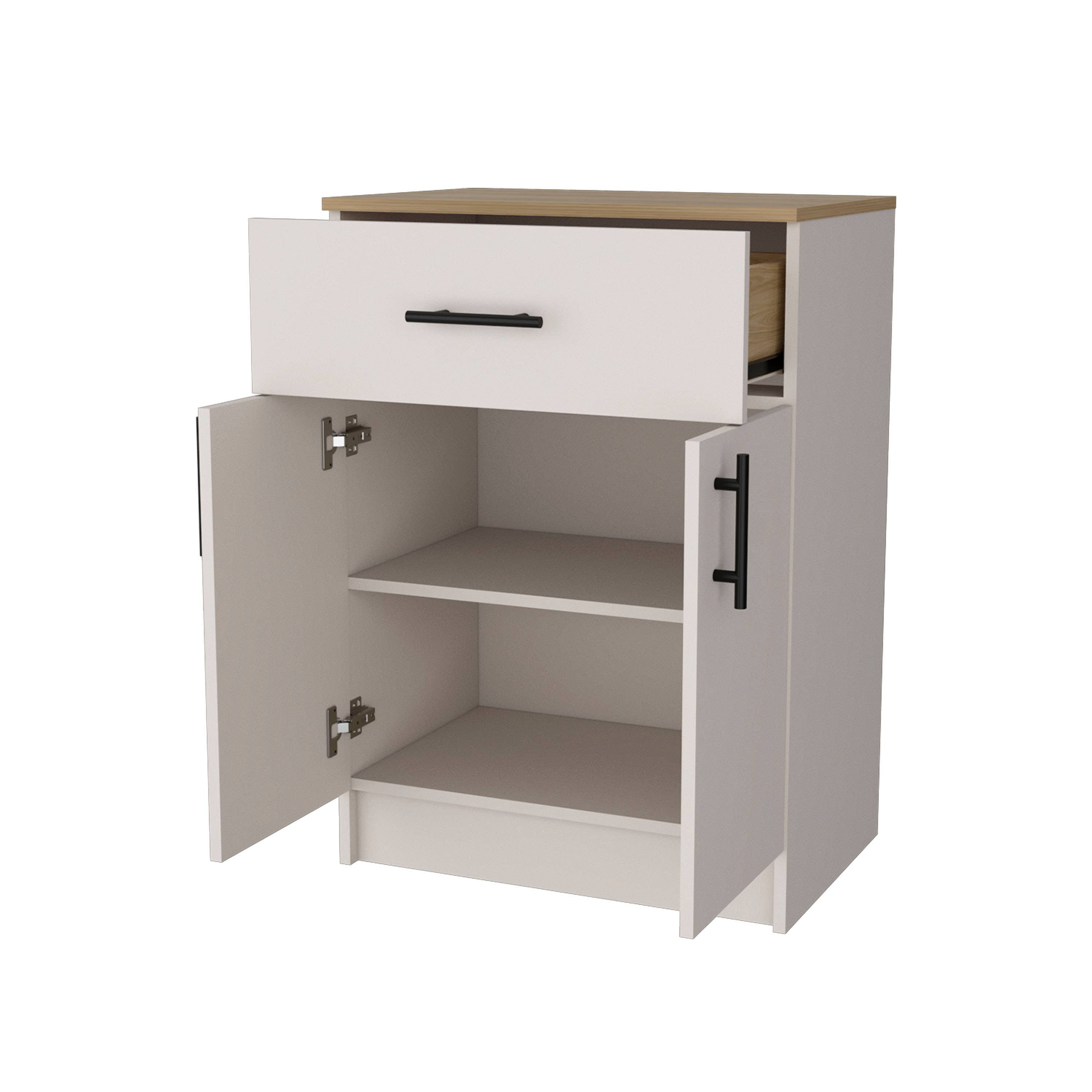 beige white Mayorca melamine cupboard with 2 doors, 2 shelves for wholesale on Faire4
