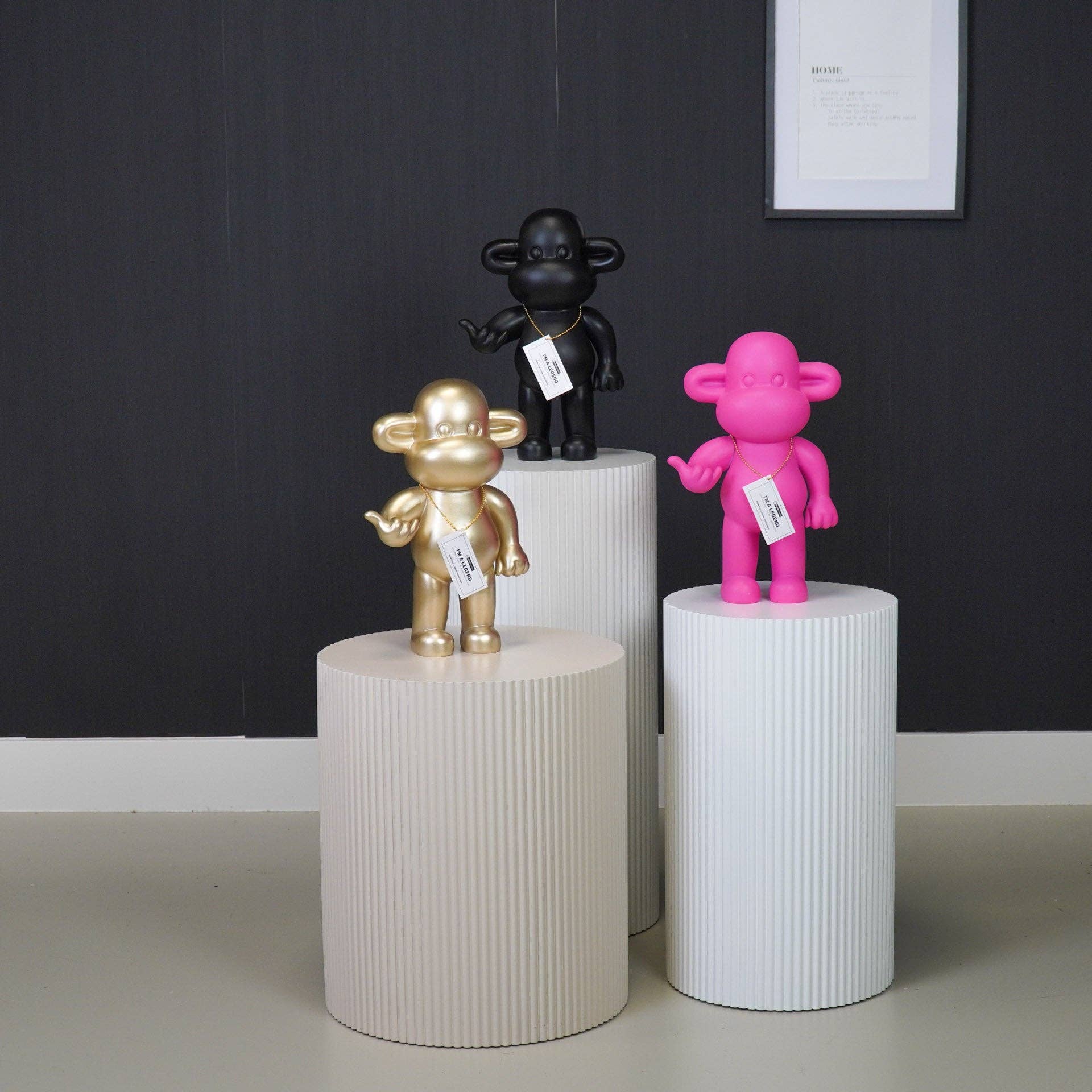 Housevitamin bv - Wholesale Decoratief beeldje - Ornament - Apenbeeldje 'The Legend' - Polyresin - Goud - 20,5x13,5x35cm6