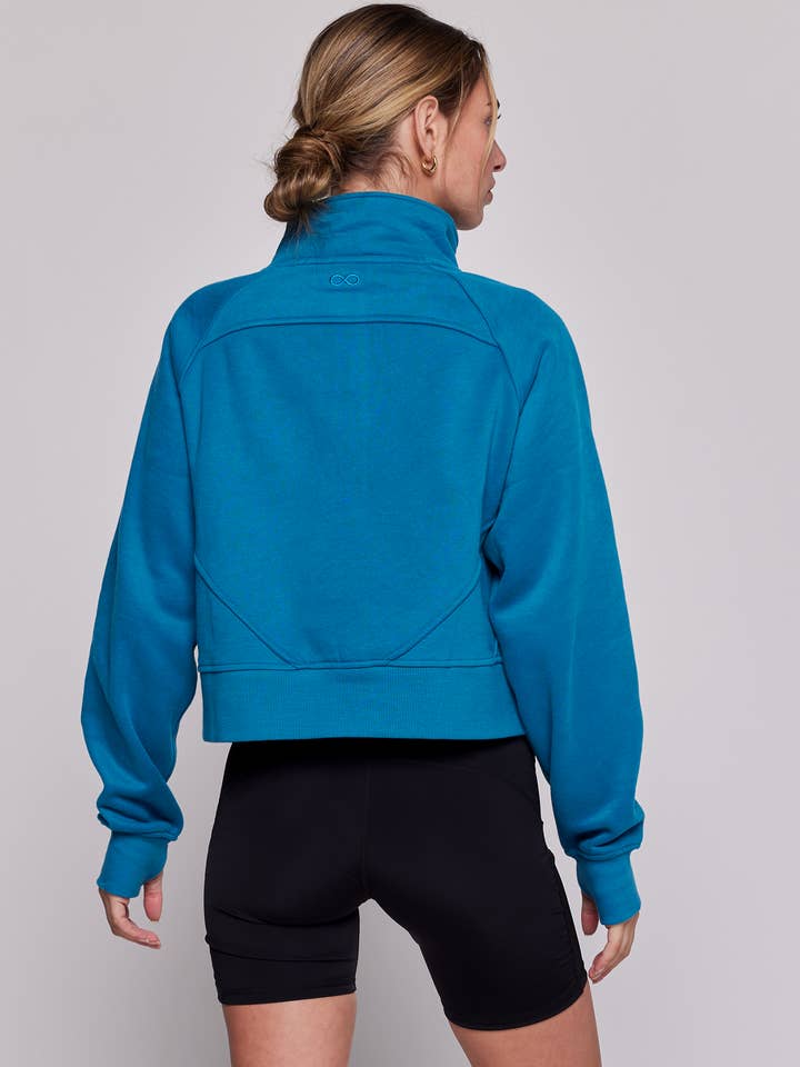 Mühelose Fleece-Crop-Jacke mit halbem Reißverschluss für den Großhandel von Ray's Organic's