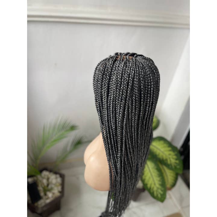 Lamuskwigs - Wholesale Wig/Hair Piece - Ready to ship Grey braided wig in closure. Glueless lace8