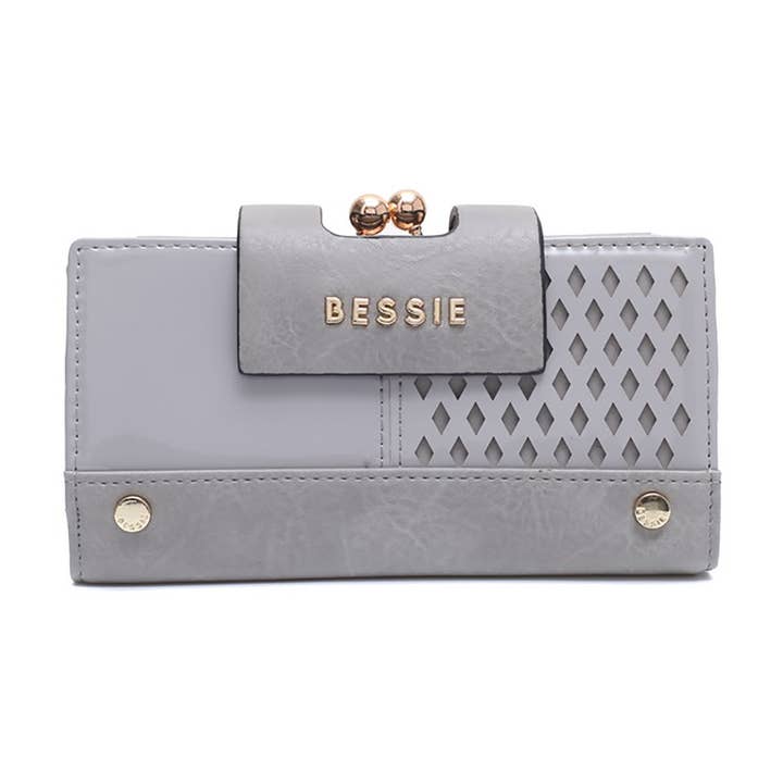 Bessie London - Wholesale Clutch Bag - Women's - Laser Cut Gold Metal Clasp Purse