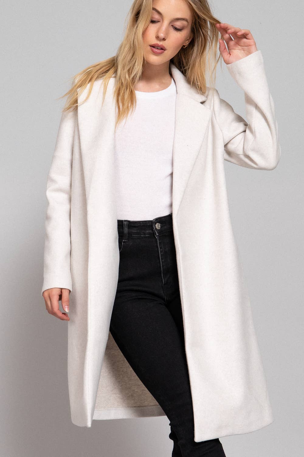 Active Basic | Active USA – wholesale Coat – Women’s – Long Sleeve Open Front Soft Felt Long Coat19