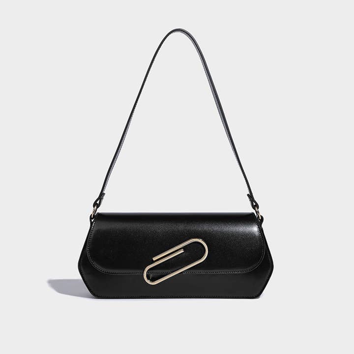 Black Unique Shape Modern & Minimal Design Shoulder Bag for wholesale by TUTU Styles