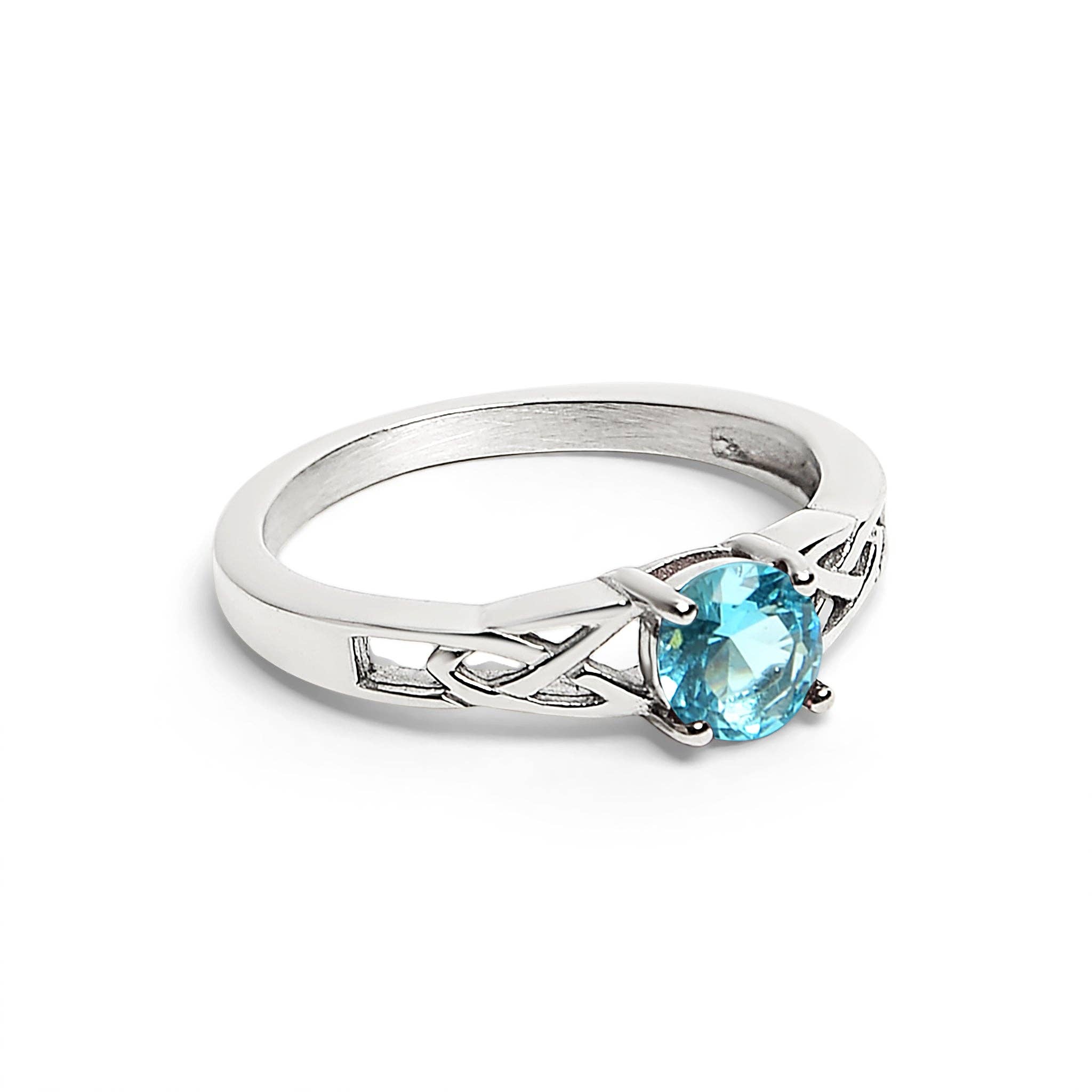 WJW - Wholesale Single Stone/Solitaire Ring - Stainless Steel CZ Stone Celtic Ring23