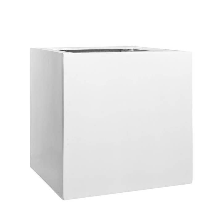 Block XL - Glossy White - L23,62in x W23,62in x H23,62in for wholesale by Pottery Pots