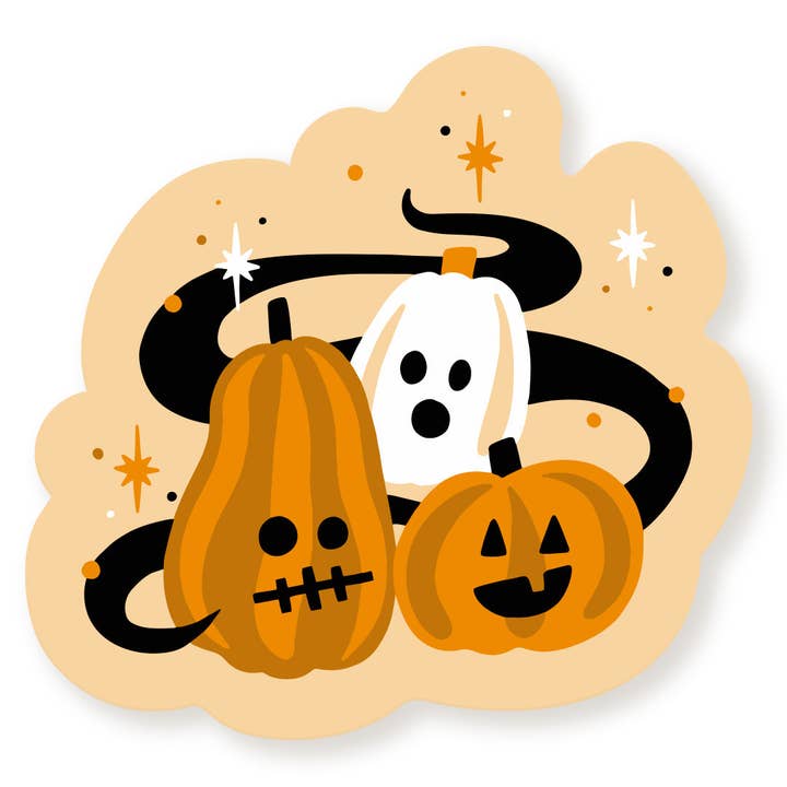 Spooky Pumpkin Trio Halloween-vinylsticker voor wholesale door A Fink & Ink