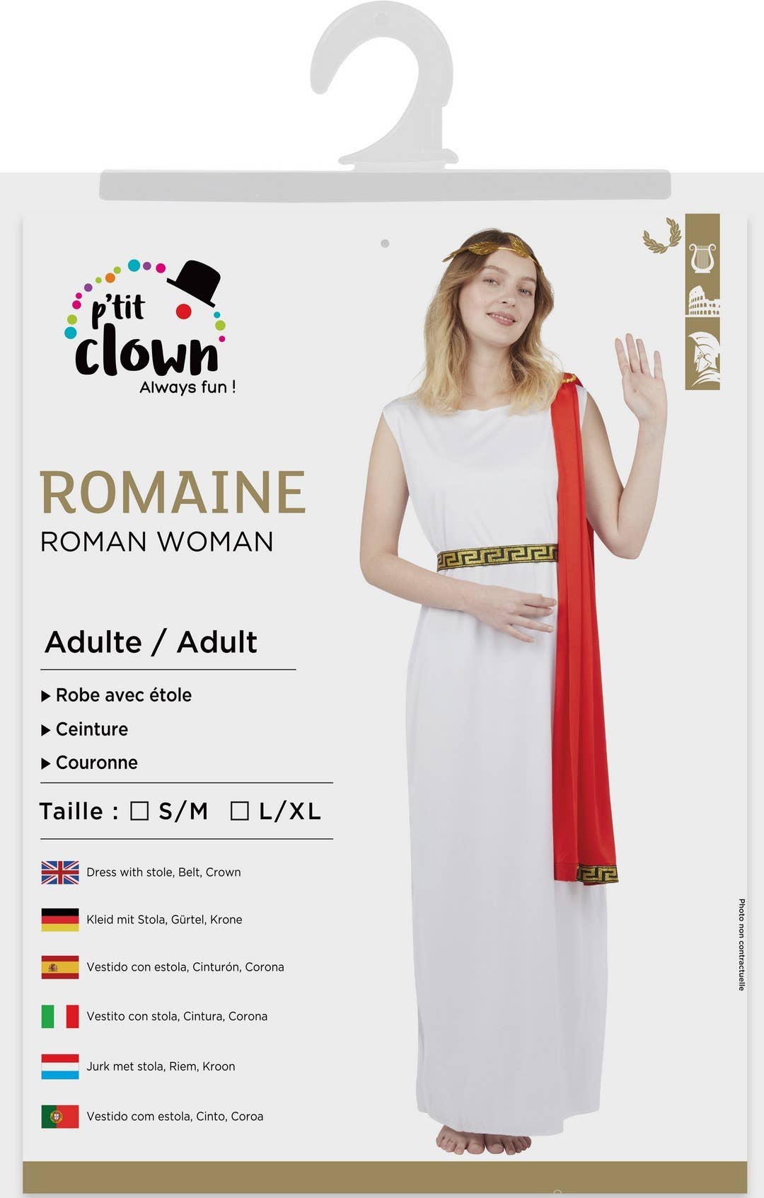 P'tit Clown - Wholesale Costume - Women's - Roman Costume - Adult - S/M0