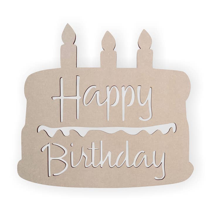 Torta di compleanno a forma di legno, ritaglio in legno, arte da parete per la vendita all'ingrosso da parte di Jess and Jessica