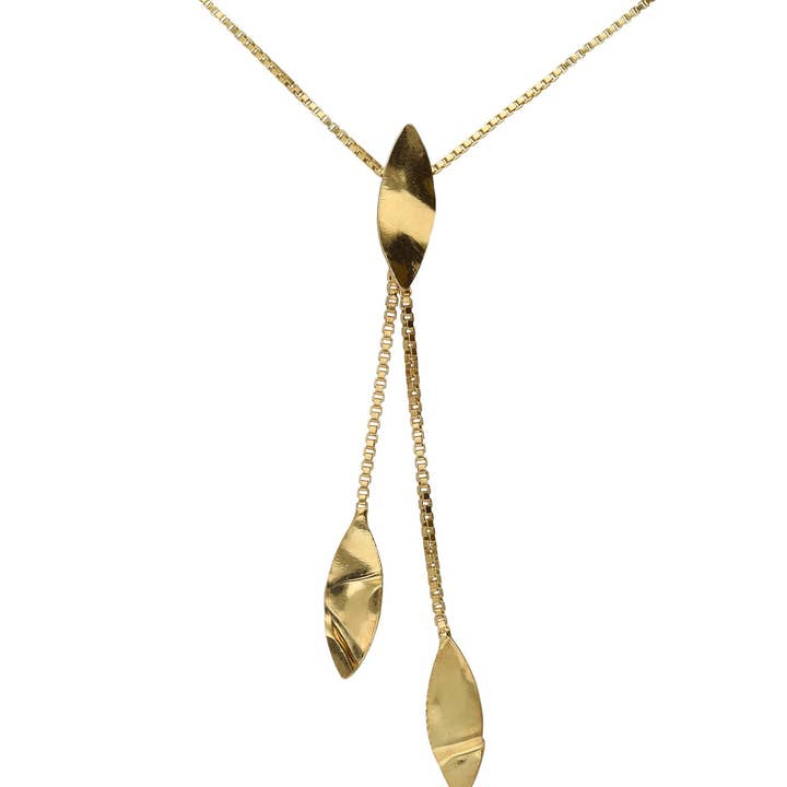 Collier long texture feuille Alpine en Argent pour la vente par Victoria Cruz