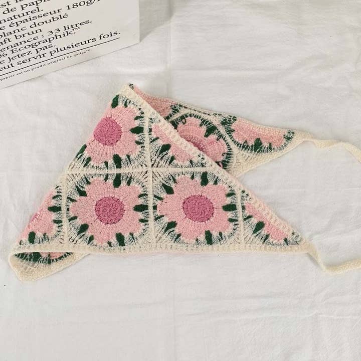 MKS America - Wholesale Bandana - Women's - Cherry Strawberry Floral checkered Crochet Bandana -56colors30