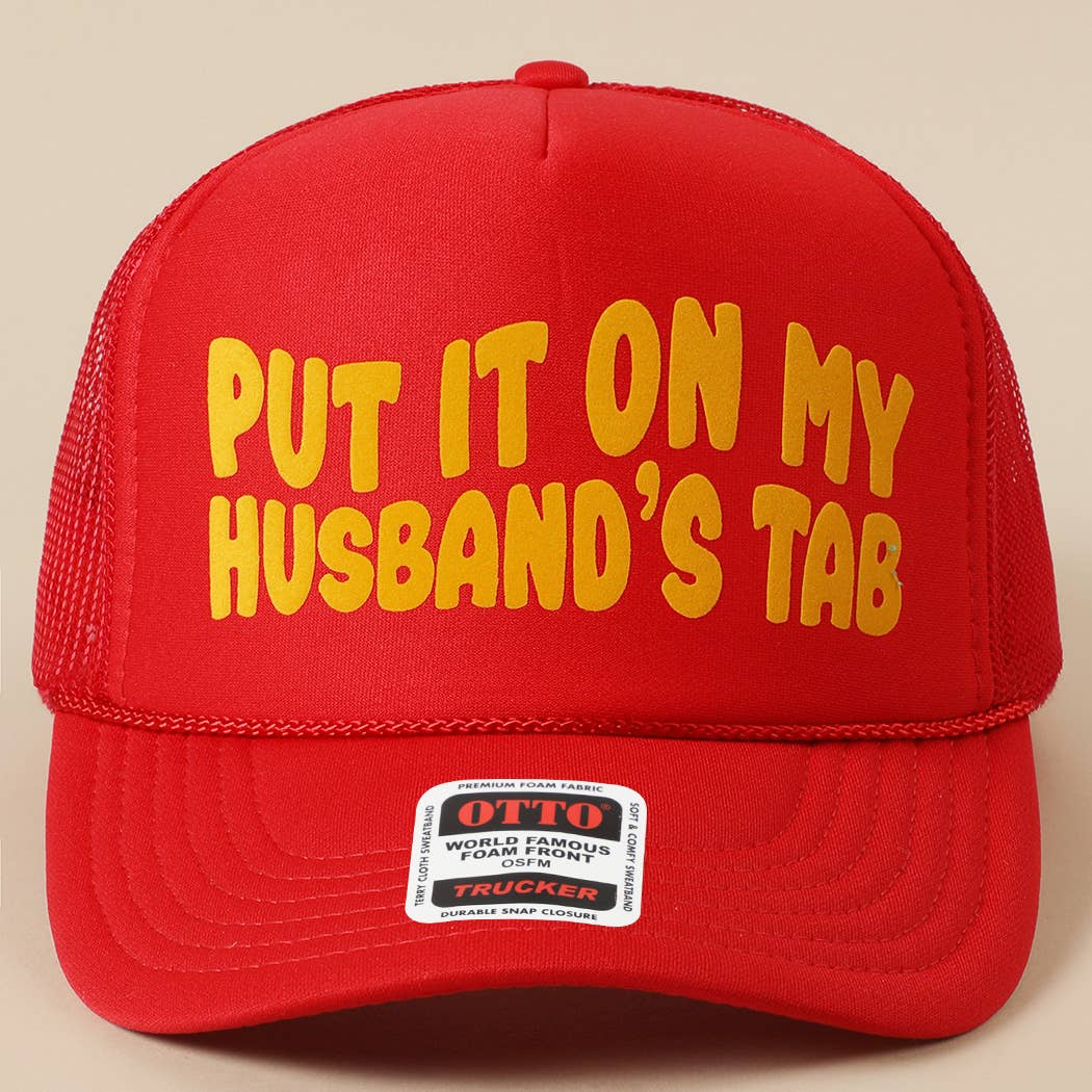Fashion City - Wholesale Trucker Hat - Women's - Put It On My Husband's Tab Mesh Back Foam Trucker Hat36