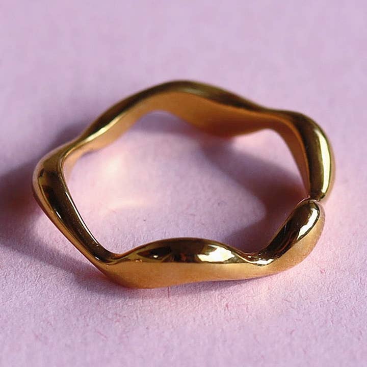 Dante - Wave Ring Gold for wholesale by MeloMelo
