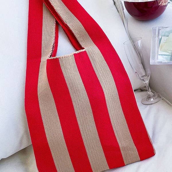 UZ Wholesale Store - Wholesale Tote bag – Women's - Contrast Color Striped Bags Woven Handbag