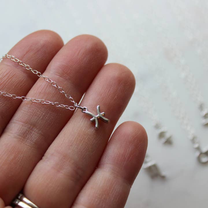 Silver Zodiac Charm Necklace, Celestial Necklace for wholesale by Laalee Jewelry