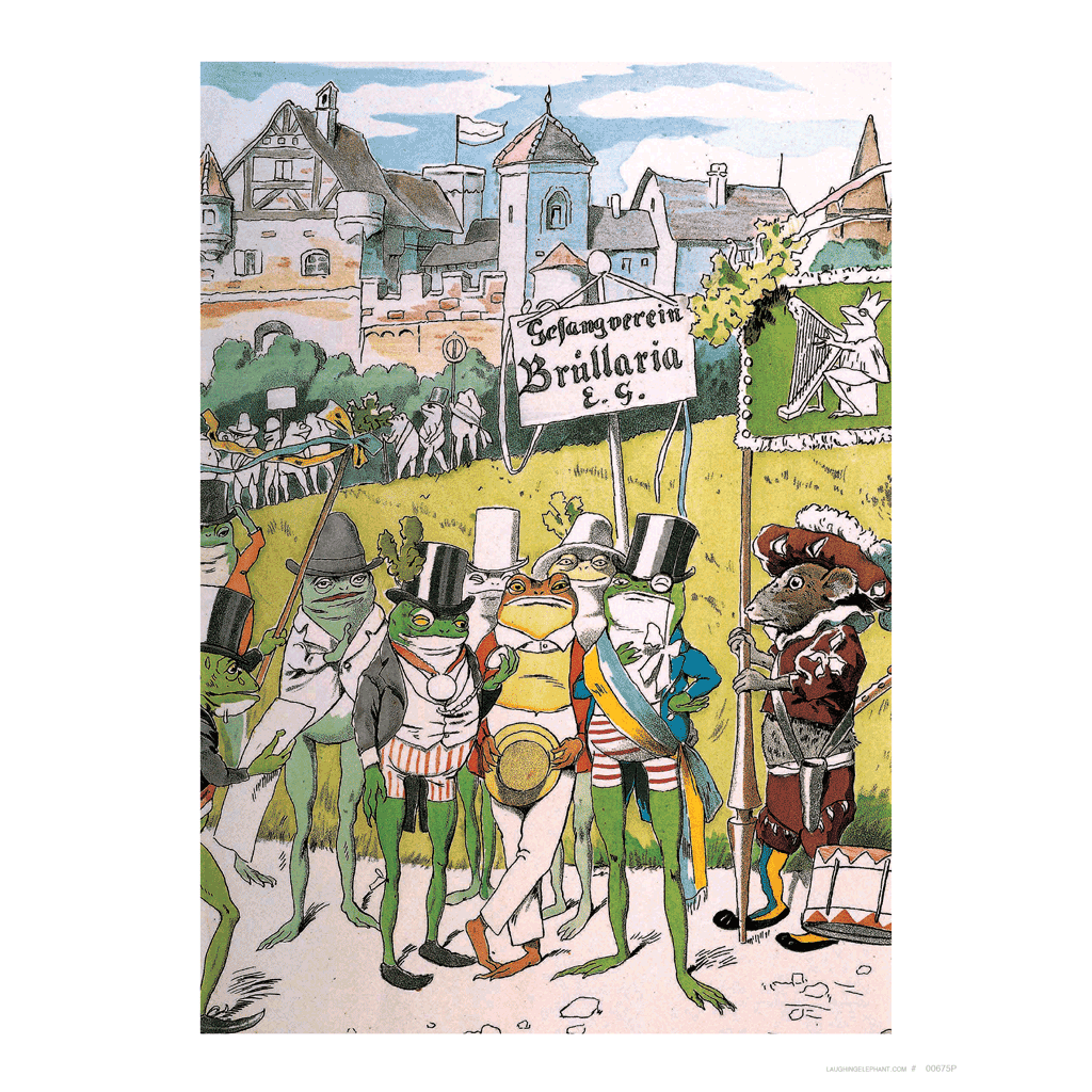 Laughing Elephant – Großhandel Kunstdruck – Froschprozession - Tierfreunde Kunstdruck1