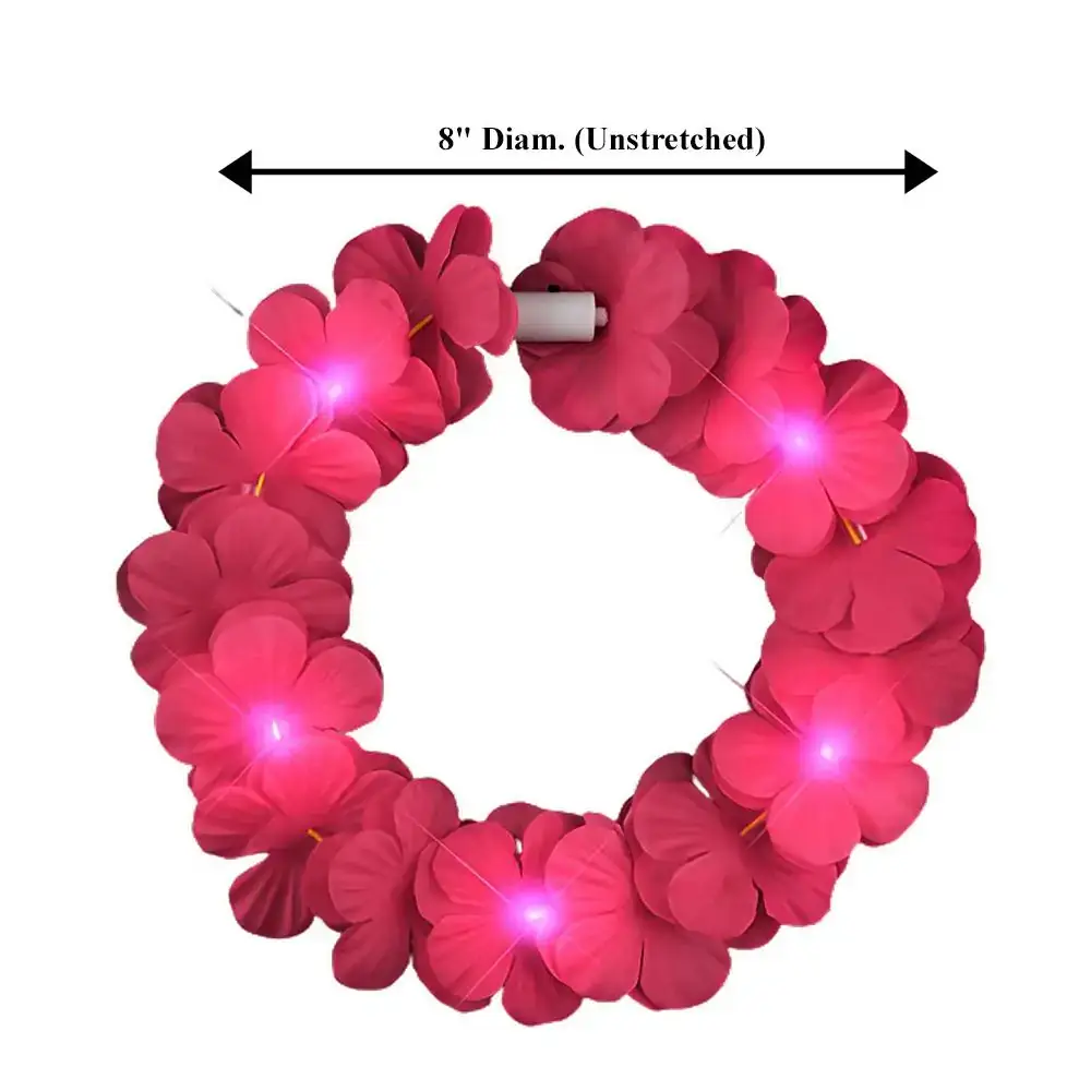 Blinkee.com, LLC – Großhandel Partyhut/Krone – Island Girl Stirnband mit tropischen Blumen und Crown Lei, Rosa2