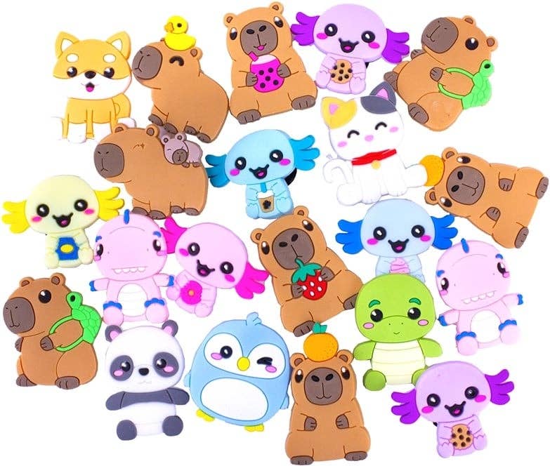 KIDDY-MOOV – Acessórios de calçado - Crianças e bebés por atacado – Conjunto de 6 enfeites para sapatos Kawaii Kuties2