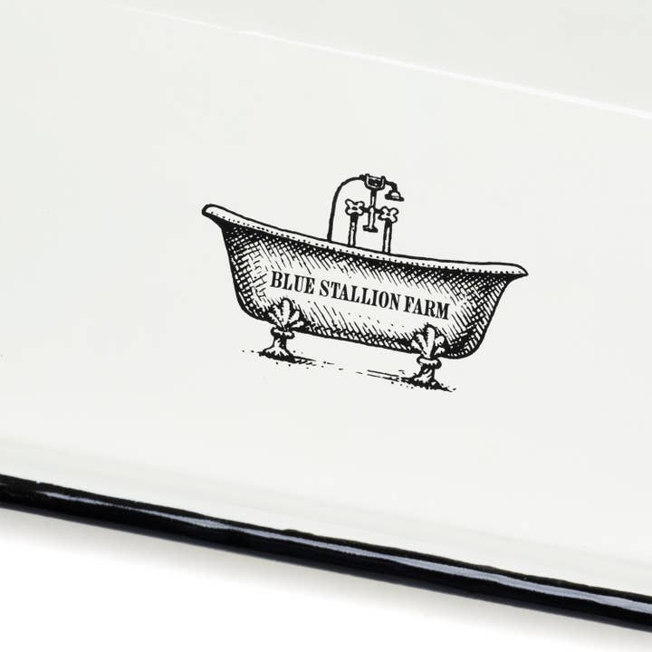 Blue Stallion Farm - Wholesale Bath soap dish - IVORY ENAMEL BAR SOAP CADDY TRAY 1