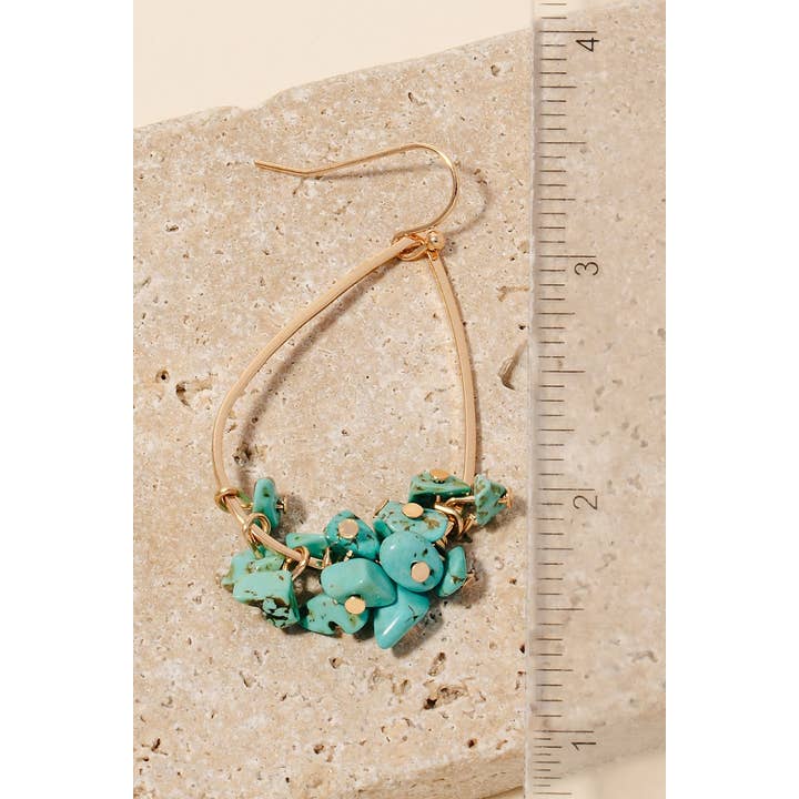 Anarchy Street - Wholesale Dangle Earrings - Pebble Stone Charms Tear Dangle Earrings
